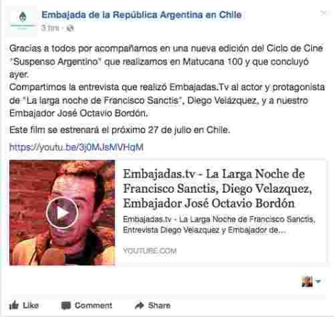 Cobertura de Eventos: Video + Fotos: Embajada de Argetina en Chile